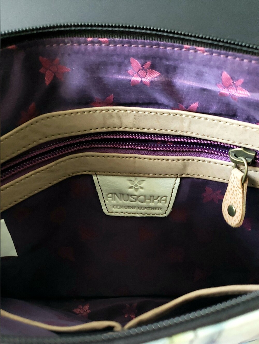 NWT Anuschka Leather Asymmetric Crossbody Bag Roman Dreams Scooter Art 8354 - Picture 6 of 16